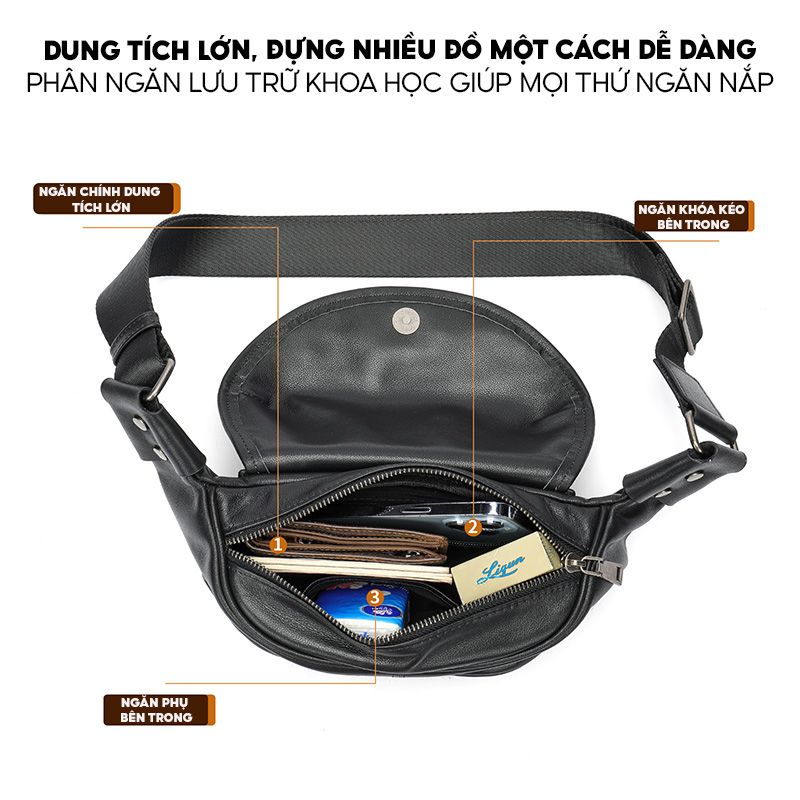 [Order] Túi đeo trước ngực da bò thật lớp 1 CEC084
