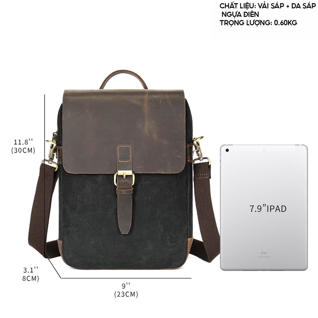 [Order] Túi đeo chéo nam da ngựa sáp, túi đựng ipad CEC056