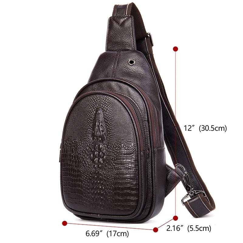 [Order] Túi đeo trước ngực, túi đeo chéo nam da thật CEC224