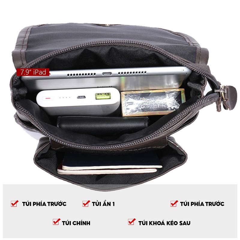 [Order] Túi đeo chéo nam da thật, túi đựng ipad CEC030