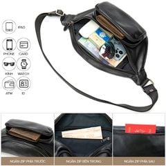 [Order] Túi đeo ngực, đeo bụng nam da thật CEC092
