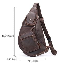 [Order] Túi đeo trước ngực nam da ngựa điên CEC240