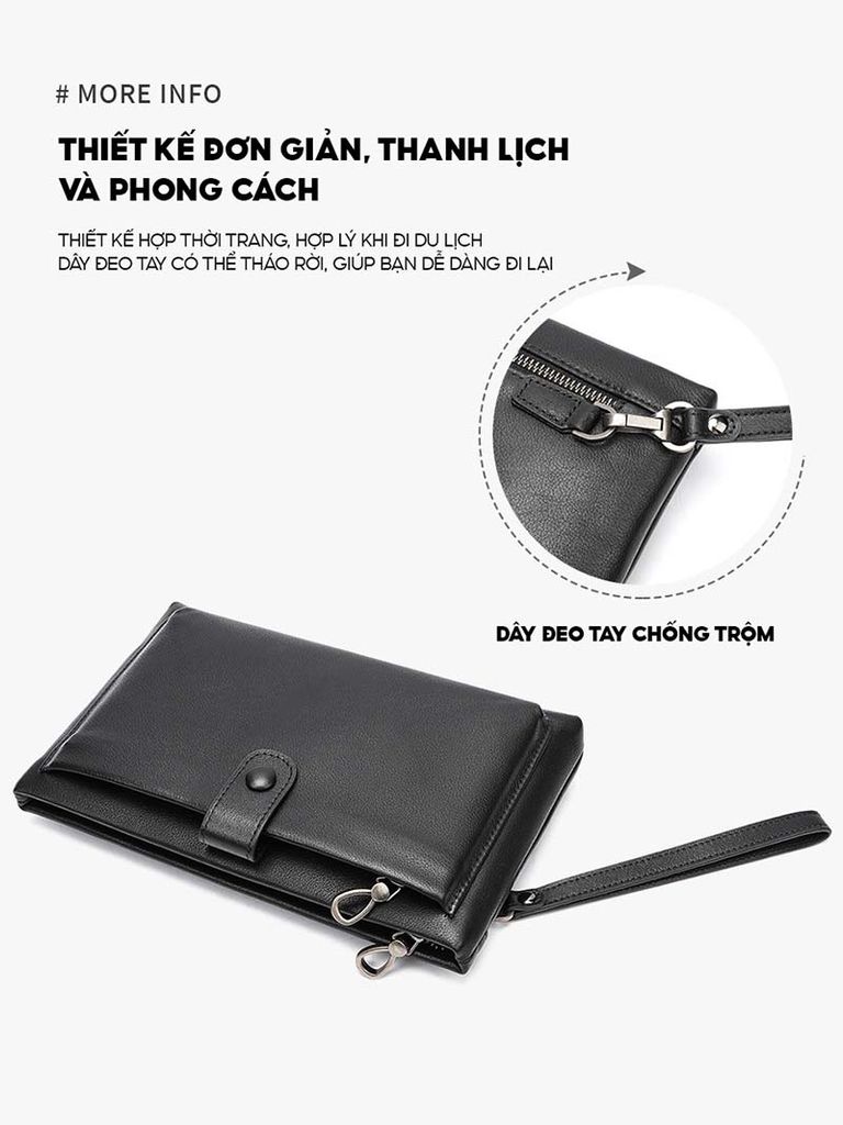 [Order] Ví nam cầm tay, ví dài da thật CEC186