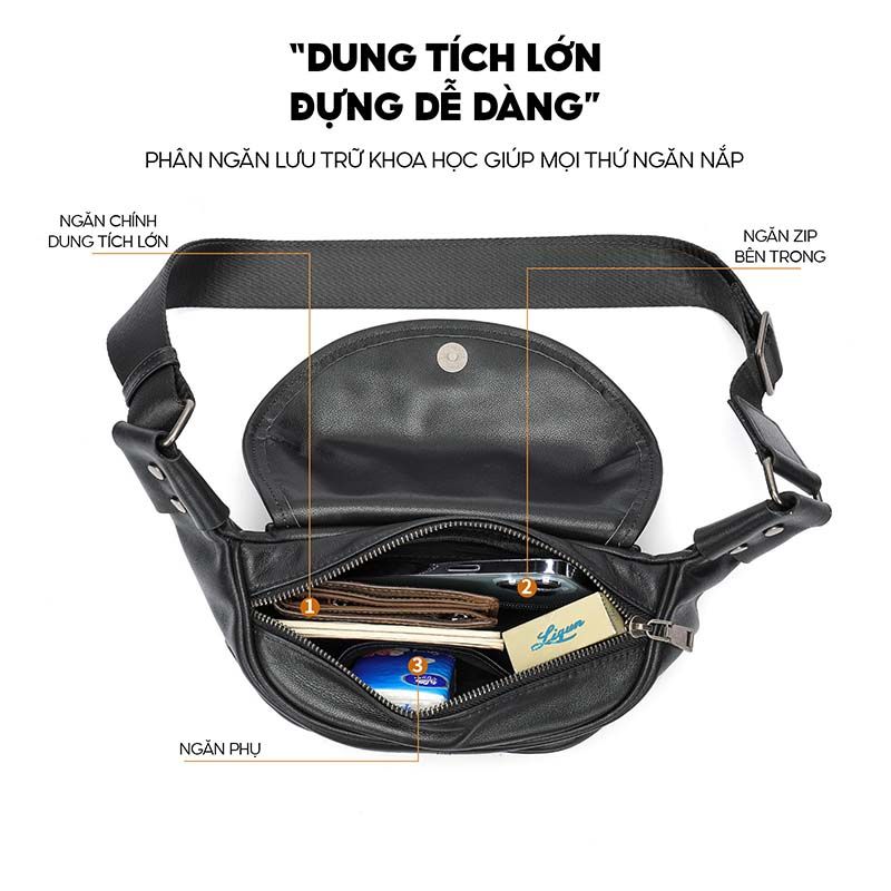[Order] Túi đeo trước ngực nam da thật CEC230