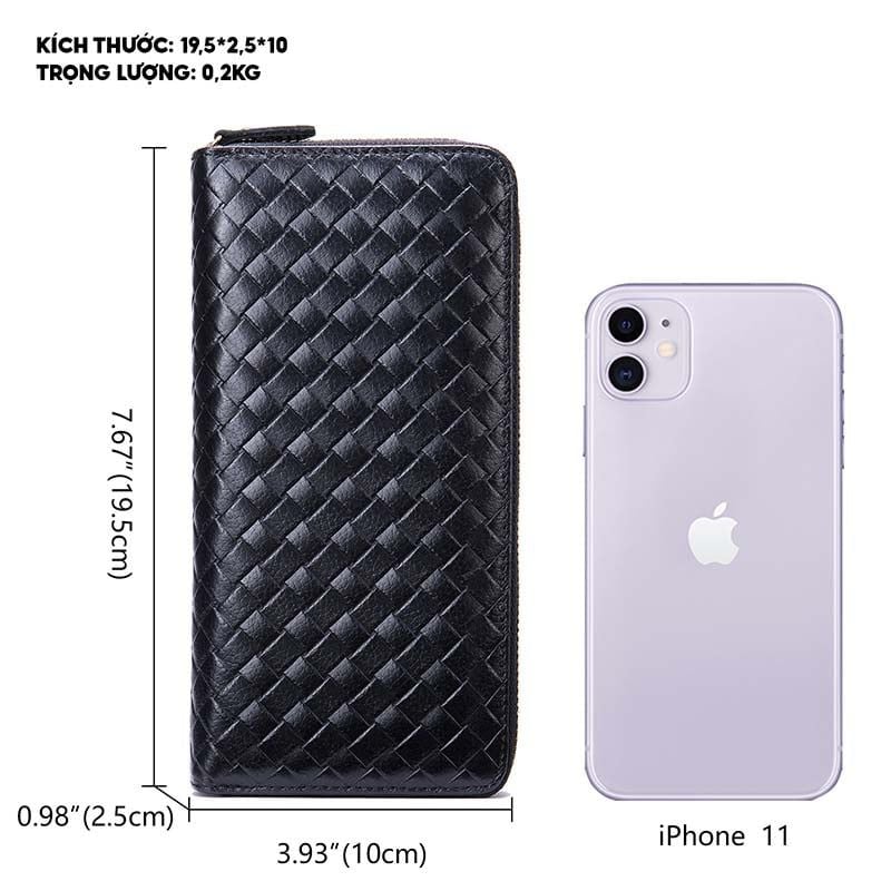 [Order] Ví da nam cầm tay, ví dài da thật phòng cách Hàn Quốc CEC161