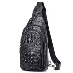 [Order] Túi đeo trước ngực nam da thật vân cá sấu cao cấp CEC072