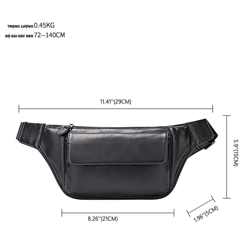 [Order] Túi đeo ngực, đeo bụng nam da thật CEC221