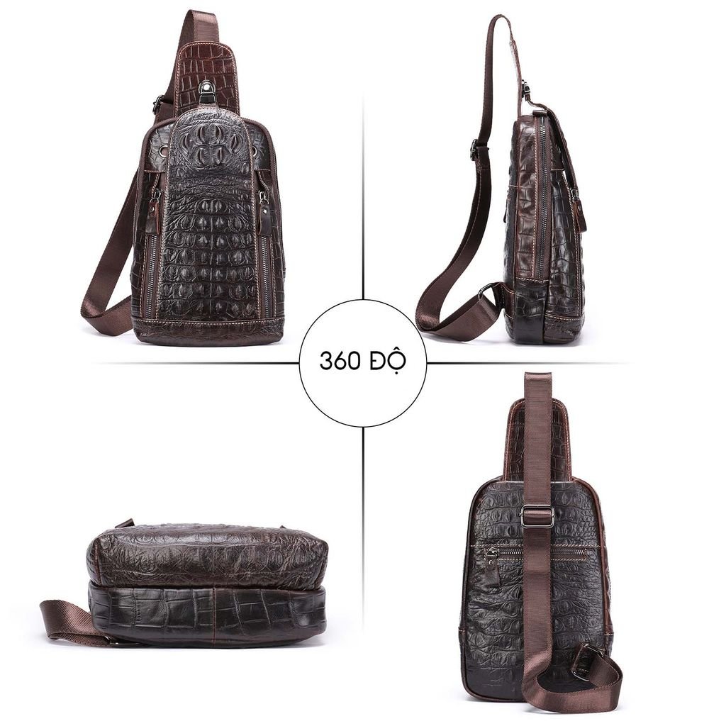 [Order] Túi đeo trước ngực, túi đeo chéo nam da thật CEC210