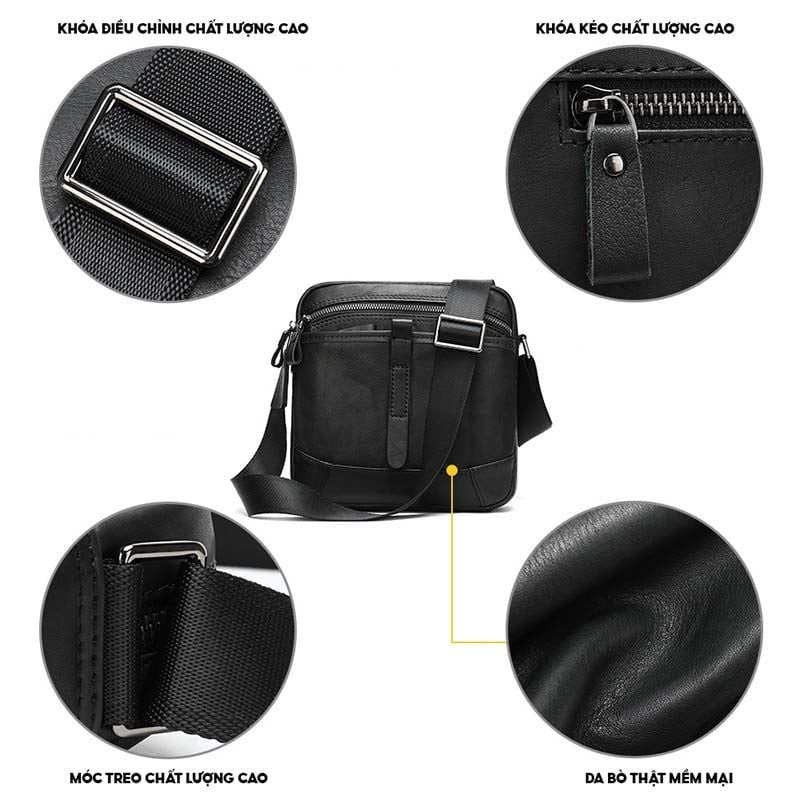 [Order] Túi đeo chéo nam, túi đựng ipad từ da bò thật lớp 1 CEC096