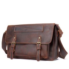 [Order] Túi da đeo chéo, túi xách nam da sáp ngựa điên Retro CEC126