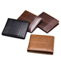 Ví nam nhỏ gọn chống trộm RFID, ví da bò thật CEC257