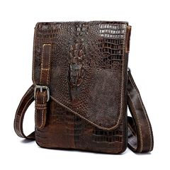 [Order] Túi đeo chéo nam da thật họa tiết da cá sấu CEC033