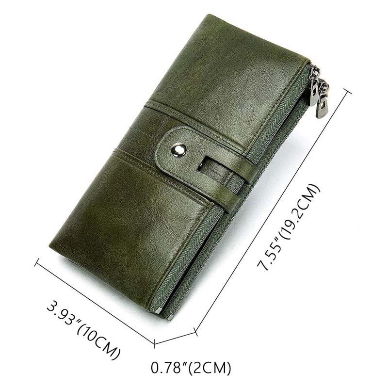 [Order] Ví dài cầm tay chống trộm da bò thật CEC166