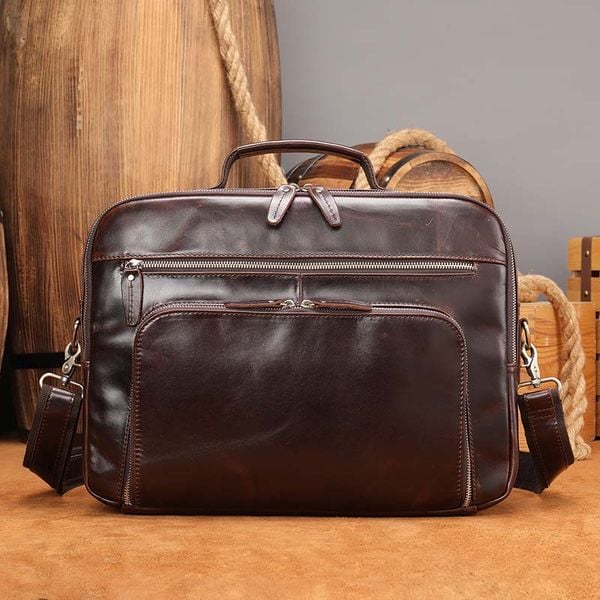 [Order] Cặp da nam công sở, cặp đựng laptop da ngựa điên CEC152