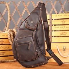 [Order] Túi đeo trước ngực nam da ngựa điên CEC240