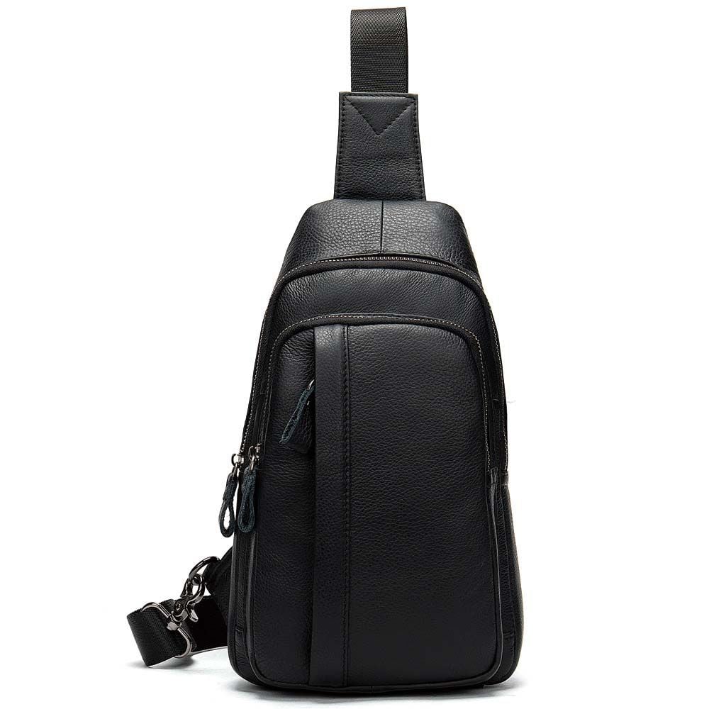 [Order] Túi đeo trước ngực nam, túi đeo chéo da bò thật CEC204