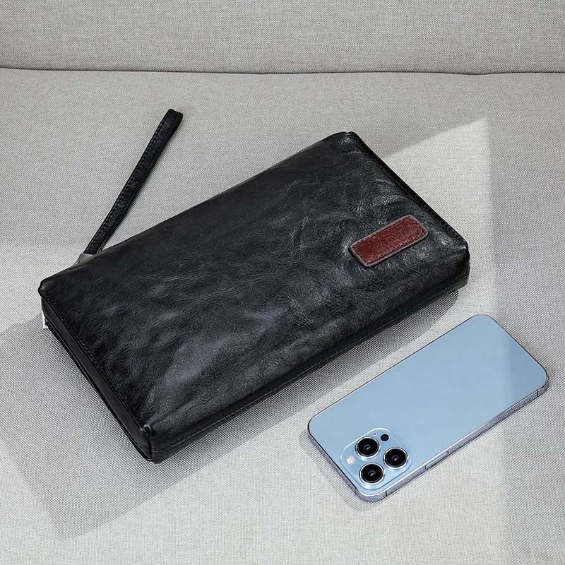 [Order] Ví nam cầm tay, vì dài da bò thật CEC171