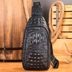 [Order] Túi đeo trước ngực nam da thật vân cá sấu cao cấp CEC072