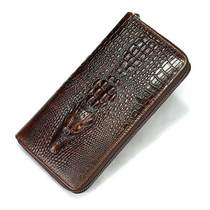 [Order] Ví da nam da thật, ví dài vân cá sấu CEC157