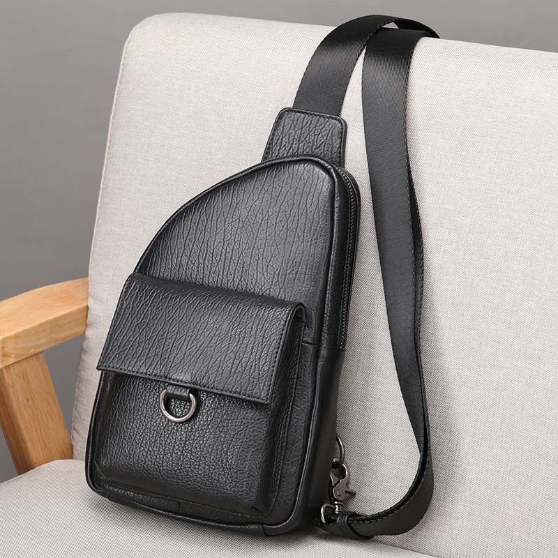 [Order] Túi đeo trước ngực, túi đeo chéo nam da thật CEC228