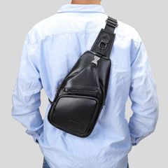 [Order] Túi đeo ngực nam, túi đeo chéo da bò thật CEC206