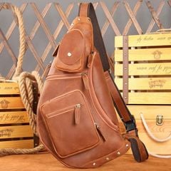 [Order] Túi đeo trước ngực nam da ngựa điên CEC240