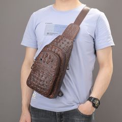 [Order] Túi đeo trước ngực nam da thật vân cá sấu cao cấp CEC072
