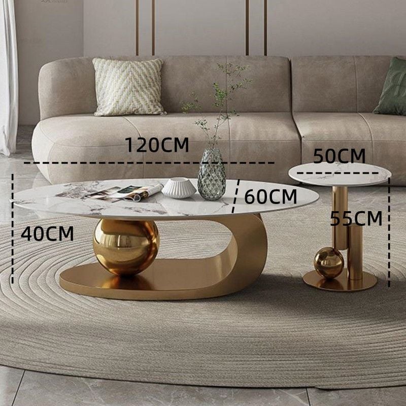 [Order] Bàn cafe bầu dục theo phong cách tối giản của Ý
