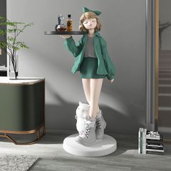 [Order] Quà tặng tân gia sáng tạo - Tượng khay cô gái và con mèo