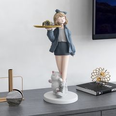 [Order] Quà tặng tân gia sáng tạo - Tượng khay cô gái và con mèo