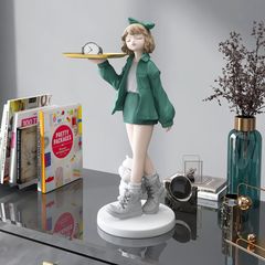 [Order] Quà tặng tân gia sáng tạo - Tượng khay cô gái và con mèo
