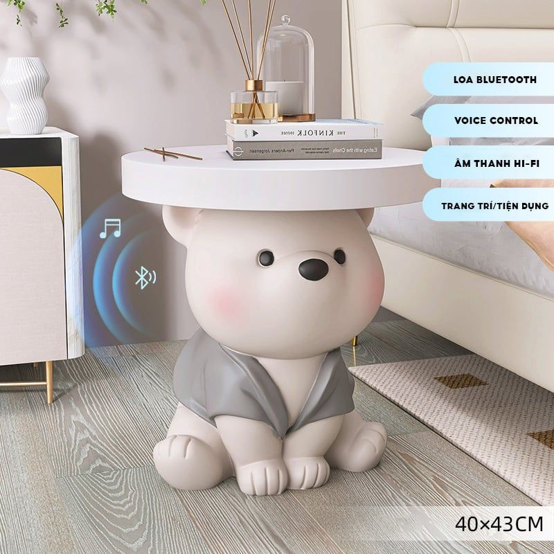 [Order] Khay để đồ đầu giường - Tượng cute bear có loa bluetooth