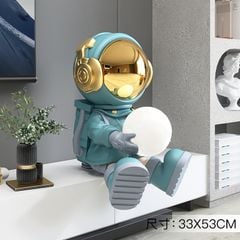 [Order] Đồ trang trí phòng khách, kệ tivi - Tượng phi hành gia ôm đèn