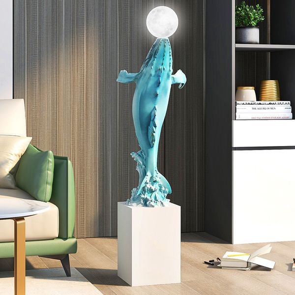 [Order] Đồ decor phòng khách, phòng ngủ - Đèn hình tượng cá voi xanh