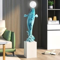 [Order] Đồ decor phòng khách, phòng ngủ - Đèn hình tượng cá voi xanh