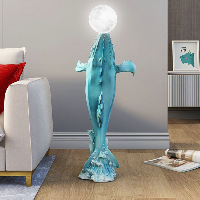 [Order] Đồ decor phòng khách, phòng ngủ - Đèn hình tượng cá voi xanh