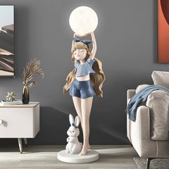 [Order] Đèn decor - Tượng sleepy girl ôm đèn cảm ứng