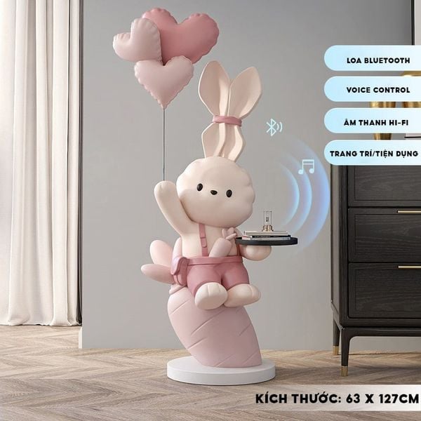 [Order] Đồ decor phòng khách - Khay để đồ hình thỏ, có loa bluetooth