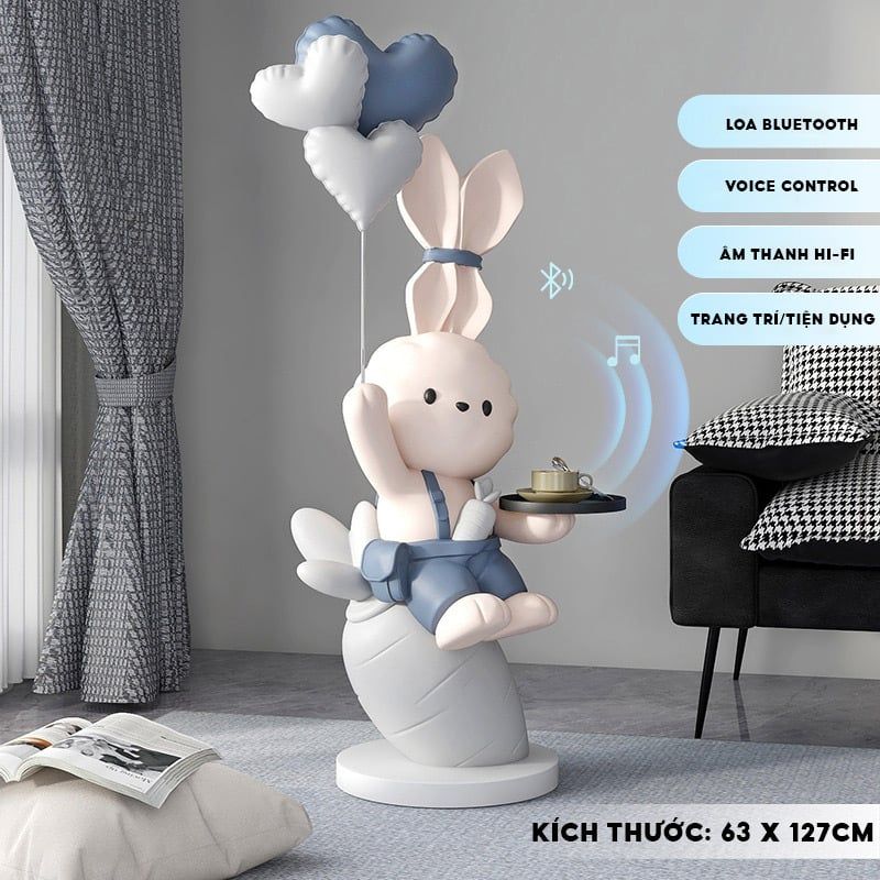 [Order] Đồ decor phòng khách - Khay để đồ hình thỏ, có loa bluetooth