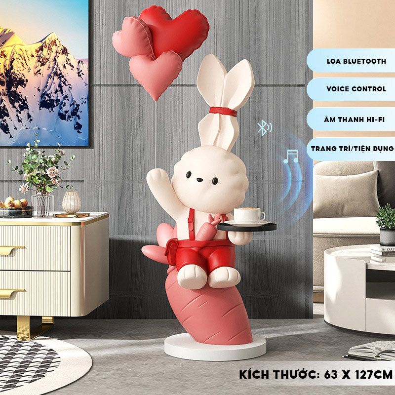 [Order] Đồ decor phòng khách - Khay để đồ hình thỏ, có loa bluetooth