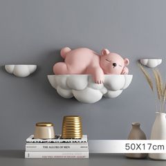 [Order] Đồ decor sang tạo - Tượng gấu ngủ trên các tầng mây treo tường