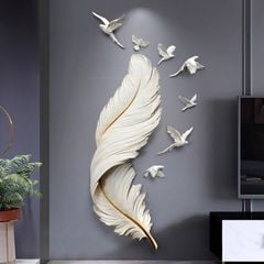 [Order] Decor tường - Tượng lông anh vũ gắn tường cao cấp