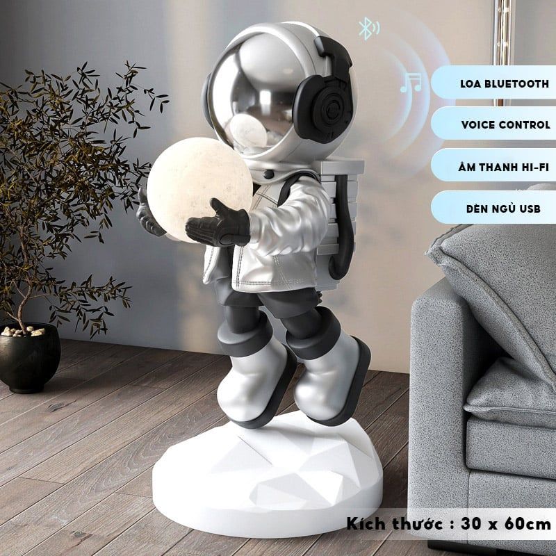 [Order] Đồ decor - Tượng phi hành gia cầm đèn, có loa bluetooth