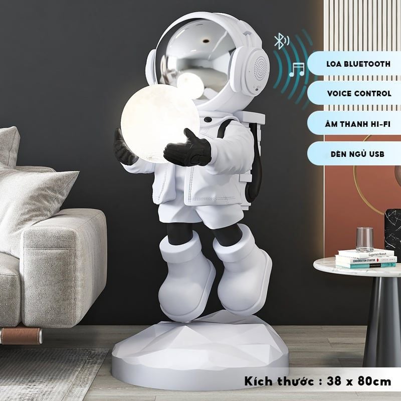 [Order] Đồ decor - Tượng phi hành gia cầm đèn, có loa bluetooth