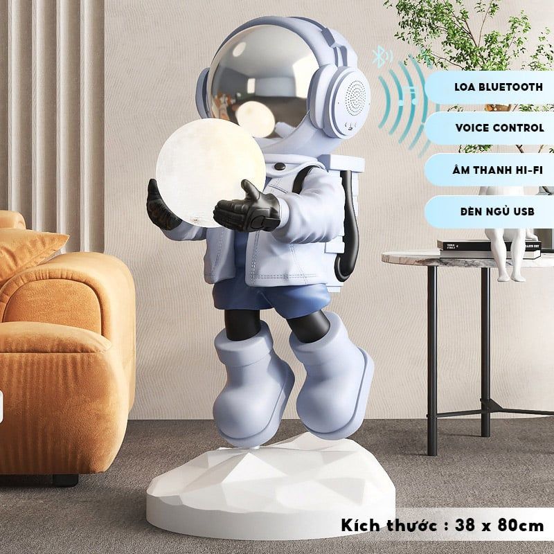 [Order] Đồ decor - Tượng phi hành gia cầm đèn, có loa bluetooth