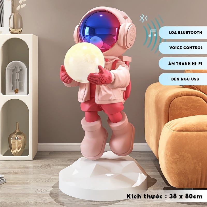 [Order] Đồ decor - Tượng phi hành gia cầm đèn, có loa bluetooth