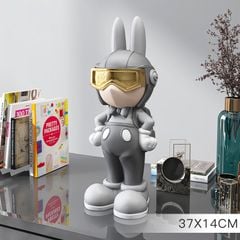 [Order] Đồ decor - Tượng badass rabbit trang trí tủ kệ