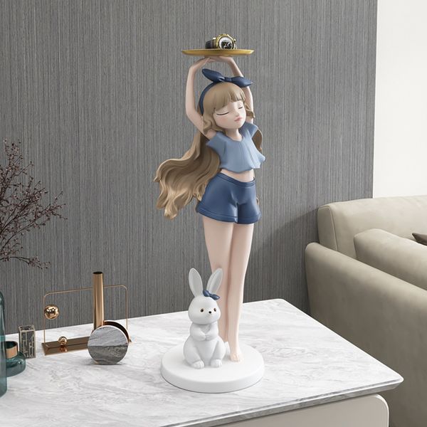 [Order] Đồ decor phòng khách - Tượng cô gái và con thỏ