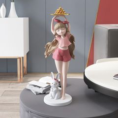 [Order] Đồ decor phòng khách - Tượng cô gái và con thỏ