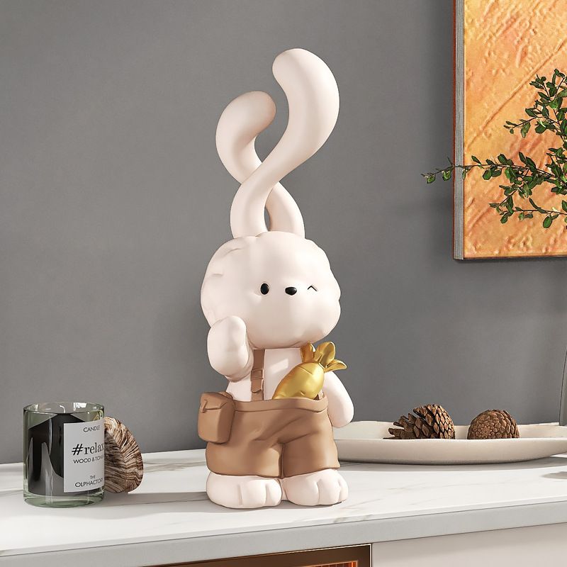 [Order] Tượng decor phòng khách - tượng thỏ dễ thương cao 38cm